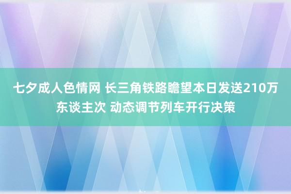 七夕成人色情网 长三角铁路瞻望本日发送210万东谈主次 动态调节列车开行决策