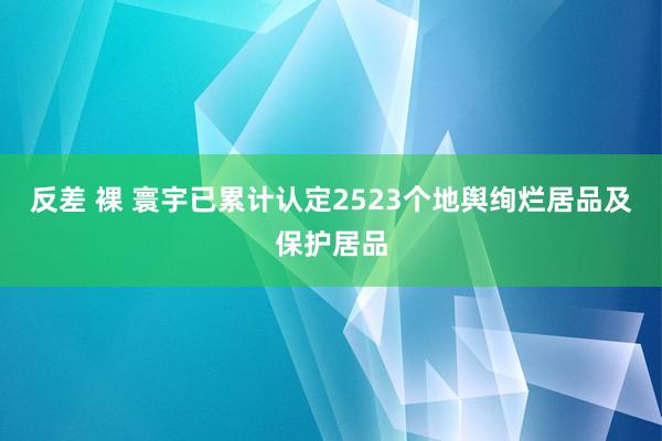 反差 裸 寰宇已累计认定2523个地舆绚烂居品及保护居品