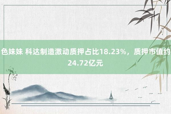 色妹妹 科达制造激动质押占比18.23%，质押市值约24.72亿元