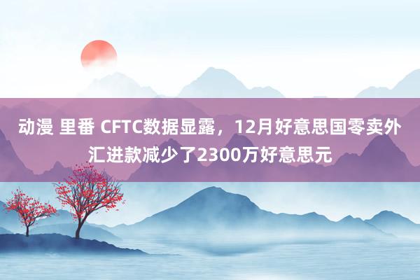 动漫 里番 CFTC数据显露，12月好意思国零卖外汇进款减少了2300万好意思元