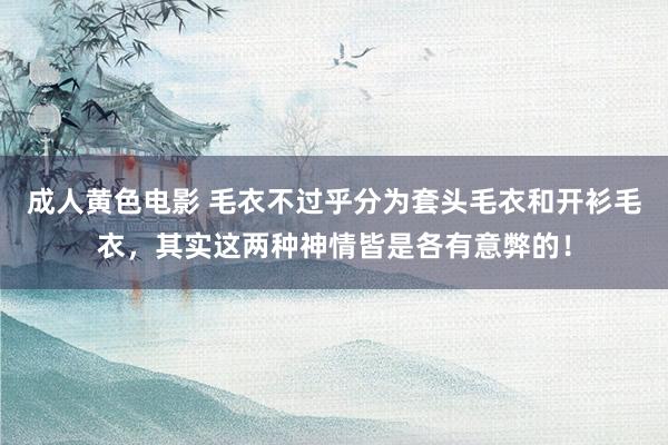 成人黄色电影 毛衣不过乎分为套头毛衣和开衫毛衣，其实这两种神情皆是各有意弊的！