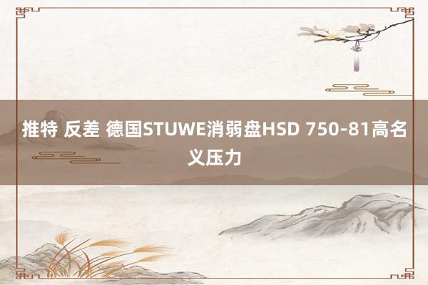 推特 反差 德国STUWE消弱盘HSD 750-81高名义压力