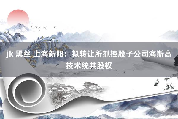 jk 黑丝 上海新阳：拟转让所抓控股子公司海斯高技术统共股权