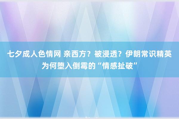 七夕成人色情网 亲西方？被浸透？伊朗常识精英为何堕入倒霉的“情感扯破”