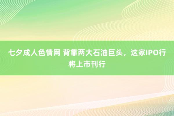 七夕成人色情网 背靠两大石油巨头，这家IPO行将上市刊行