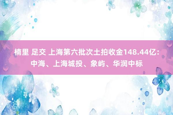 楠里 足交 上海第六批次土拍收金148.44亿：中海、上海城投、象屿、华润中标