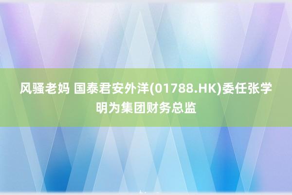 风骚老妈 国泰君安外洋(01788.HK)委任张学明为集团财务总监