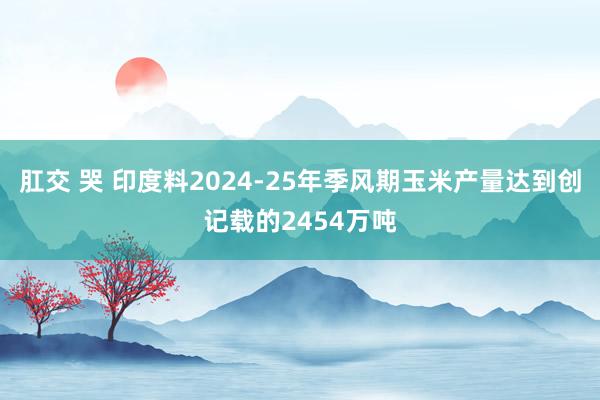 肛交 哭 印度料2024-25年季风期玉米产量达到创记载的2454万吨