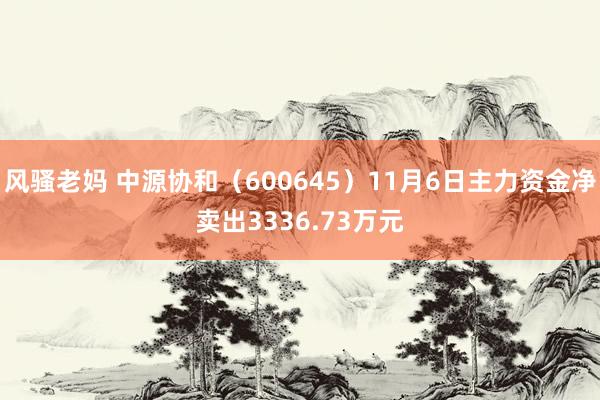 风骚老妈 中源协和（600645）11月6日主力资金净卖出3336.73万元