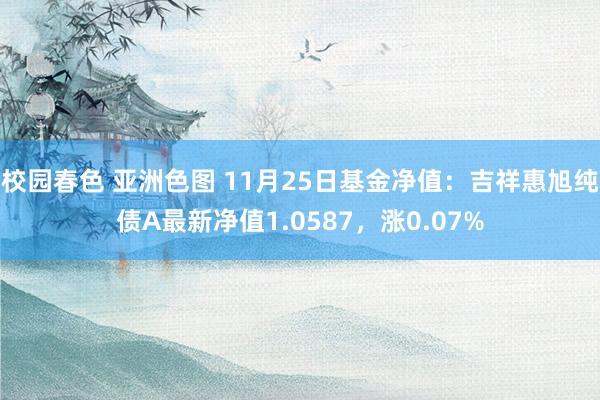 校园春色 亚洲色图 11月25日基金净值：吉祥惠旭纯债A最新净值1.0587，涨0.07%