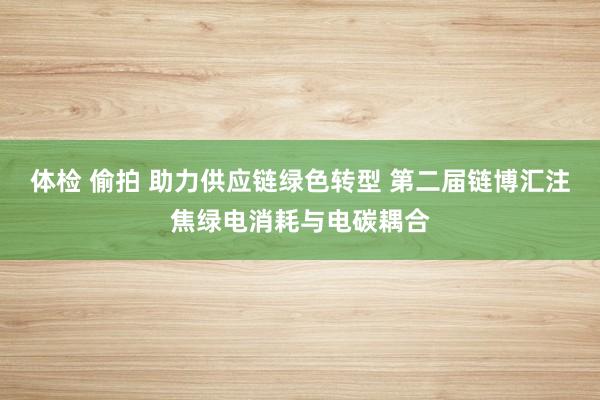 体检 偷拍 助力供应链绿色转型 第二届链博汇注焦绿电消耗与电碳耦合