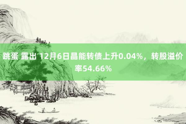 跳蛋 露出 12月6日晶能转债上升0.04%，转股溢价率54.66%