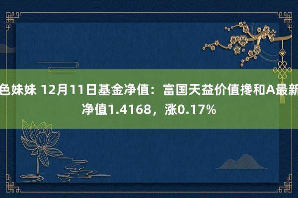 色妹妹 12月11日基金净值：富国天益价值搀和A最新净值1.4168，涨0.17%