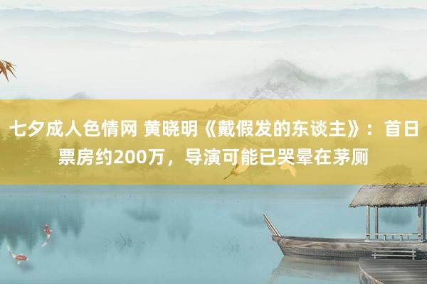 七夕成人色情网 黄晓明《戴假发的东谈主》：首日票房约200万，导演可能已哭晕在茅厕