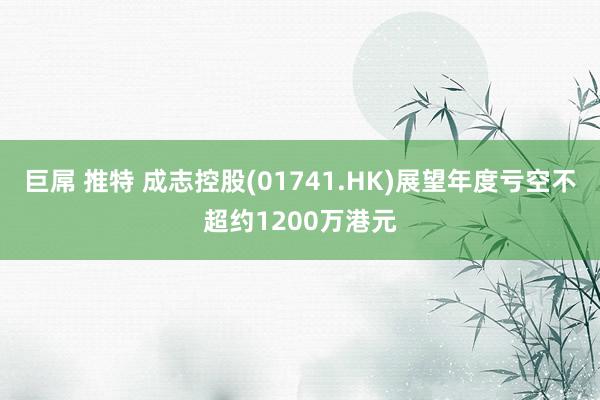 巨屌 推特 成志控股(01741.HK)展望年度亏空不超约1200万港元