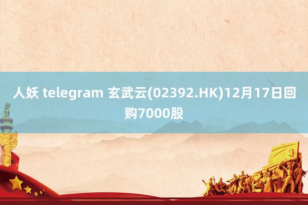 人妖 telegram 玄武云(02392.HK)12月17日回购7000股