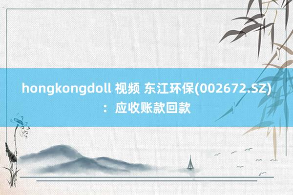 hongkongdoll 视频 东江环保(002672.SZ)：应收账款回款