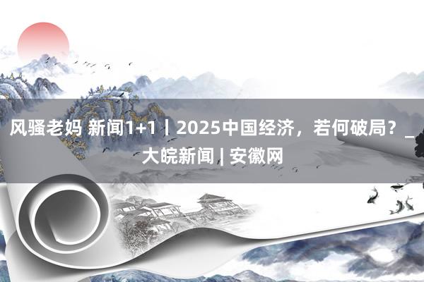 风骚老妈 新闻1+1丨2025中国经济，若何破局？_大皖新闻 | 安徽网