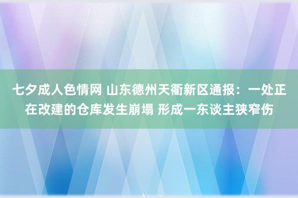 七夕成人色情网 山东德州天衢新区通报：一处正在改建的仓库发生崩塌 形成一东谈主狭窄伤