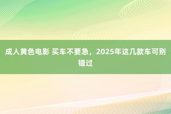 成人黄色电影 买车不要急，2025年这几款车可别错过