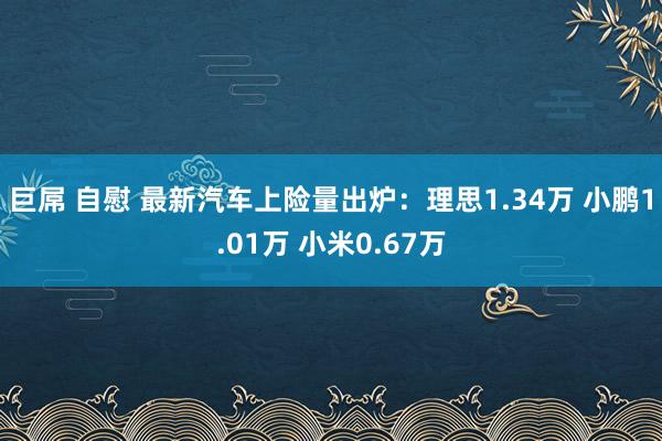 巨屌 自慰 最新汽车上险量出炉：理思1.34万 小鹏1.01万 小米0.67万