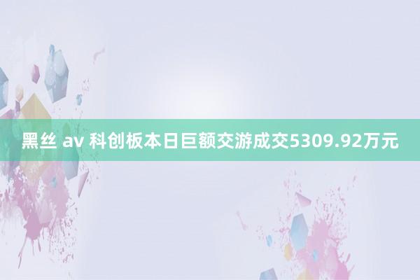 黑丝 av 科创板本日巨额交游成交5309.92万元