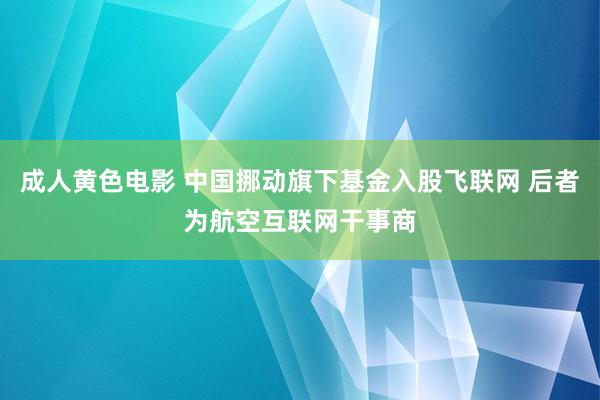 成人黄色电影 中国挪动旗下基金入股飞联网 后者为航空互联网干事商