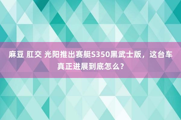 麻豆 肛交 光阳推出赛艇S350黑武士版，这台车真正进展到底怎么？